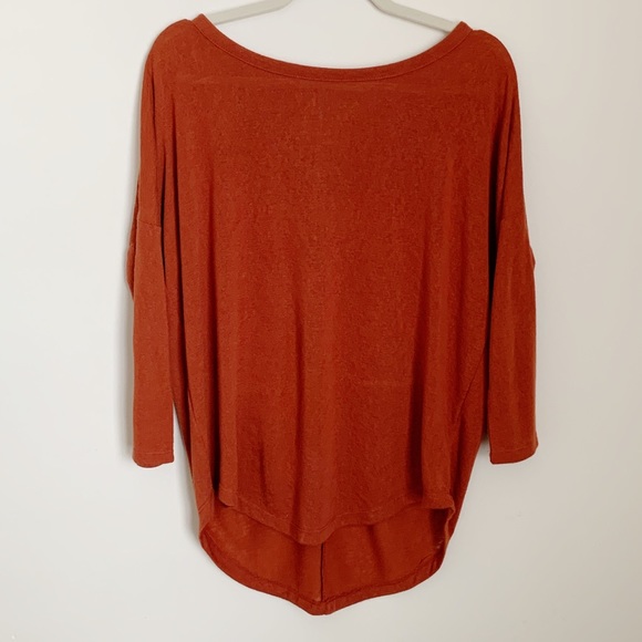 Loft Rust Drop Shoulder High-Low Hem Sweater S - Picture 1 of 4